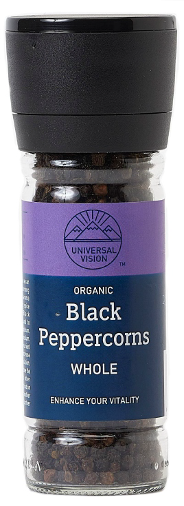 Organic Black Peppercorns Grinder